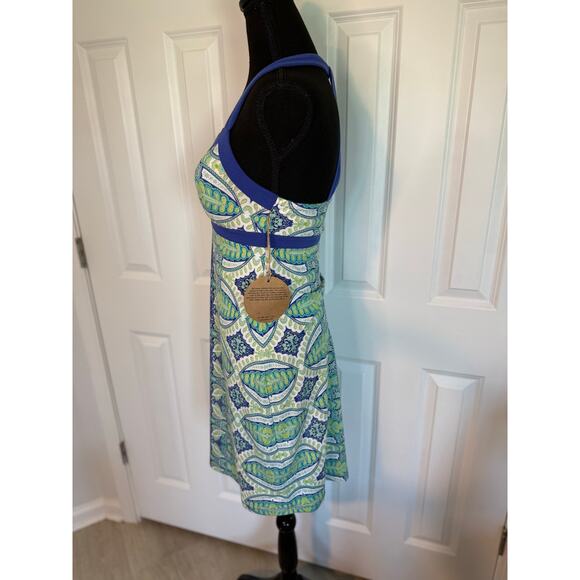 Dakini Blue Green Paisley Dress Size XS Sleeveless Sheath Resort Beach Vacation - Picture 5 of 9
